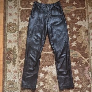 Danier Vintage Black Leather Pants